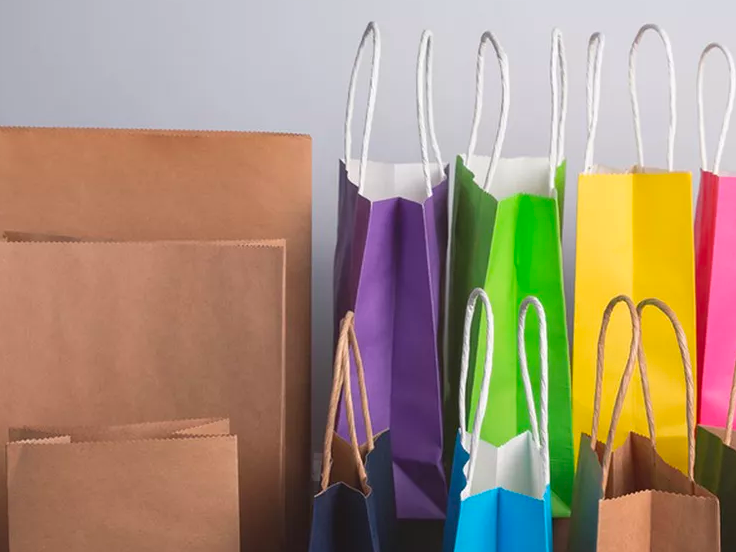 colorful paper carry bags